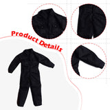 Maxbell 1/12 Scale Action Figure Clothes Men Jumpsuit Doll Clothes for 6" Male Dolls Black