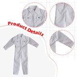 Maxbell 1/12 Scale Action Figure Clothes Men Jumpsuit Doll Clothes for 6" Male Dolls White