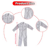Maxbell 1/12 Scale Action Figure Clothes Men Jumpsuit Doll Clothes for 6" Male Dolls White