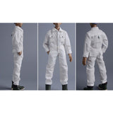 Maxbell 1/12 Scale Action Figure Clothes Men Jumpsuit Doll Clothes for 6" Male Dolls White