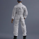 Maxbell 1/12 Scale Action Figure Clothes Men Jumpsuit Doll Clothes for 6" Male Dolls White