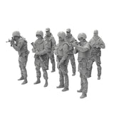 Maxbell 7x Miniature Figures 1/72 Scale Unpainted Diorama Figures for Friends Family