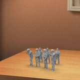 Maxbell 7x Miniature Figures 1:64 Scale Collectibles Unpainted Mini Models for Hobby