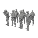 Maxbell 7Pcs 1/35 Scale Miniature Figures Unpainted for Hobby Friends Tabletop Games