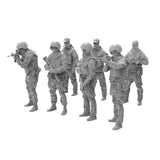 Maxbell 7Pcs 1/35 Scale Miniature Figures Unpainted for Hobby Friends Tabletop Games