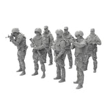 Maxbell 7Pcs 1/35 Scale Miniature Figures Unpainted for Hobby Friends Tabletop Games