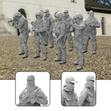 Maxbell 7Pcs 1/35 Scale Miniature Figures Unpainted for Hobby Friends Tabletop Games