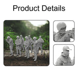 Maxbell 7Pcs 1/35 Scale Miniature Figures Unpainted for Hobby Friends Tabletop Games