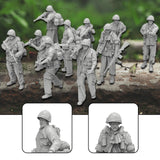 Maxbell 10 Pieces Soldier Models 1:35 Miniature People Figurines for Miniature Scene