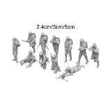 Maxbell 11Pcs Miniature Figures Unpainted Resin Mini Models for Hobby Family Friends 2.4cm
