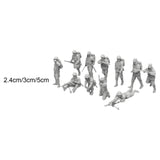 Maxbell 11Pcs Miniature Figures Unpainted Resin Mini Models for Hobby Family Friends 2.4cm