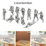 Maxbell 11Pcs Miniature Figures Unpainted Resin Mini Models for Hobby Family Friends 2.4cm