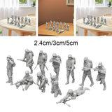Maxbell 11Pcs Miniature Figures Unpainted Resin Mini Models for Hobby Family Friends 2.4cm