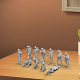 Maxbell 11Pcs Miniature Figures Unpainted Resin Mini Models for Hobby Family Friends 2.4cm