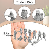 Maxbell 11Pcs Miniature Figures Unpainted Resin Mini Models for Hobby Family Friends 2.4cm