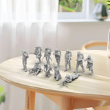 Maxbell 11Pcs Miniature Figures Unpainted Resin Mini Models for Hobby Family Friends 3cm
