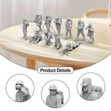 Maxbell 11Pcs Miniature Figures Unpainted Resin Mini Models for Hobby Family Friends 3cm