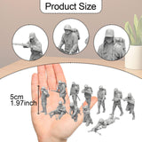 Maxbell 11Pcs Miniature Figures Unpainted Resin Mini Models for Hobby Family Friends 5cm