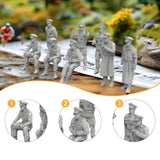 Maxbell 8x Soldier Figure Models Resin Miniature Figurines for Games Miniature Scene 3cm