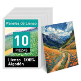 Maxbell 10 Pieces Painting Canvas Art Canvases Board for Crafting Watercolor Tempera