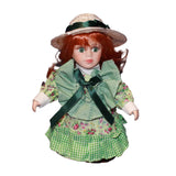 Maxbell Porcelain Rural Girl Doll 7.87inch Birthday Gift Ceramic Doll for Girls Kids Green