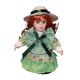 Maxbell Porcelain Rural Girl Doll 7.87inch Birthday Gift Ceramic Doll for Girls Kids Green