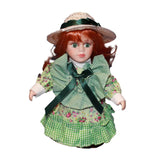 Maxbell Porcelain Rural Girl Doll 7.87inch Birthday Gift Ceramic Doll for Girls Kids Green