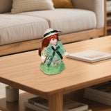 Maxbell Porcelain Rural Girl Doll 7.87inch Birthday Gift Ceramic Doll for Girls Kids Green