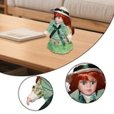 Maxbell Porcelain Rural Girl Doll 7.87inch Birthday Gift Ceramic Doll for Girls Kids Green