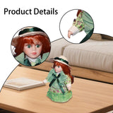 Maxbell Porcelain Rural Girl Doll 7.87inch Birthday Gift Ceramic Doll for Girls Kids Green
