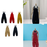 Maxbell 1/6 Scale Bib Overalls Mini Long Pants with Pocket for 12in Figures Dress up black