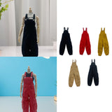 Maxbell 1/6 Scale Bib Overalls Mini Long Pants with Pocket for 12in Figures Dress up black