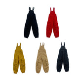 Maxbell 1/6 Scale Bib Overalls Mini Long Pants with Pocket for 12in Figures Dress up black