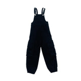 Maxbell 1/6 Scale Bib Overalls Mini Long Pants with Pocket for 12in Figures Dress up black