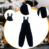 Maxbell 1/6 Scale Bib Overalls Mini Long Pants with Pocket for 12in Figures Dress up black