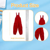 Maxbell 1/6 Scale Bib Overalls Mini Long Pants with Pocket for 12in Figures Dress up red