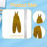 Maxbell 1/6 Scale Bib Overalls Mini Long Pants with Pocket for 12in Figures Dress up yellow