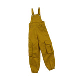 Maxbell 1/6 Scale Bib Overalls Mini Long Pants with Pocket for 12in Figures Dress up yellow