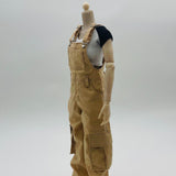 Maxbell 1/6 Scale Bib Overalls Mini Long Pants with Pocket for 12in Figures Dress up Khaki