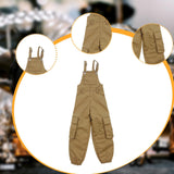 Maxbell 1/6 Scale Bib Overalls Mini Long Pants with Pocket for 12in Figures Dress up Khaki