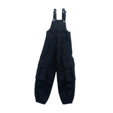 Maxbell 1/6 Scale Bib Overalls Mini Long Pants with Pocket for 12in Figures Dress up gray