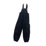 Maxbell 1/6 Scale Bib Overalls Mini Long Pants with Pocket for 12in Figures Dress up gray