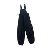 Maxbell 1/6 Scale Bib Overalls Mini Long Pants with Pocket for 12in Figures Dress up gray