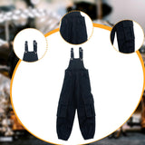 Maxbell 1/6 Scale Bib Overalls Mini Long Pants with Pocket for 12in Figures Dress up gray
