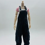 Maxbell 1/6 Scale Bib Overalls Mini Long Pants with Pocket for 12in Figures Dress up gray