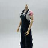 Maxbell 1/6 Scale Bib Overalls Mini Long Pants with Pocket for 12in Figures Dress up gray