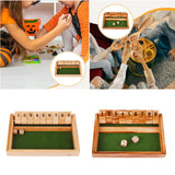 Maxbell Shut The Box Dice Game Travel 9 Numbers Single Player for Party Supplies Bar Wood Color