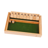 Maxbell Shut The Box Dice Game Travel 9 Numbers Single Player for Party Supplies Bar Wood Color