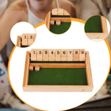 Maxbell Shut The Box Dice Game Travel 9 Numbers Single Player for Party Supplies Bar Wood Color