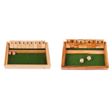 Maxbell Shut The Box Dice Game Travel 9 Numbers Single Player for Party Supplies Bar Wood Color